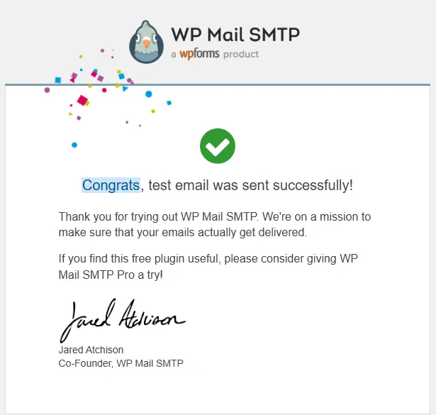 テストメール受信確認